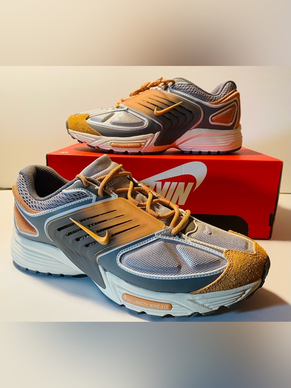Nike Grey and Mustard Yellow Runner Sneakers